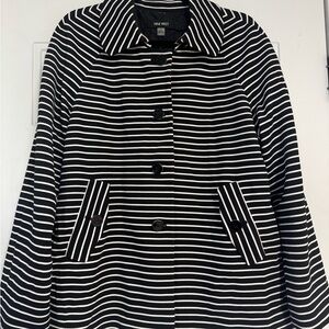 Nine West Women's Black and White Striped Swing Jacket